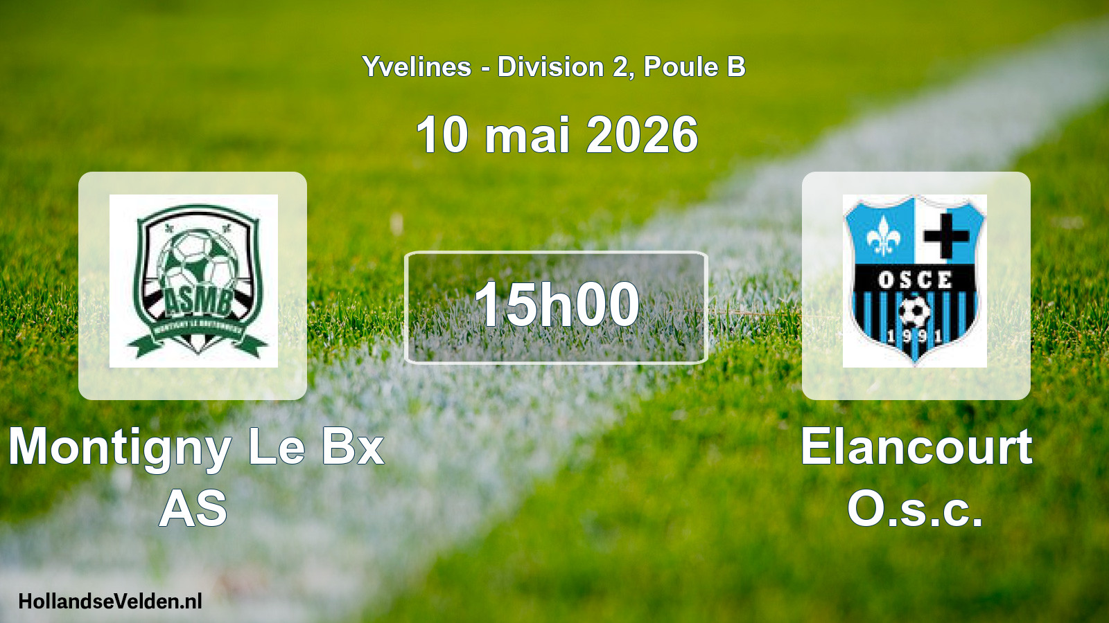 Match programmé: Montigny Le Bx AS - Elancourt O.s.c. (10 mai 2026)