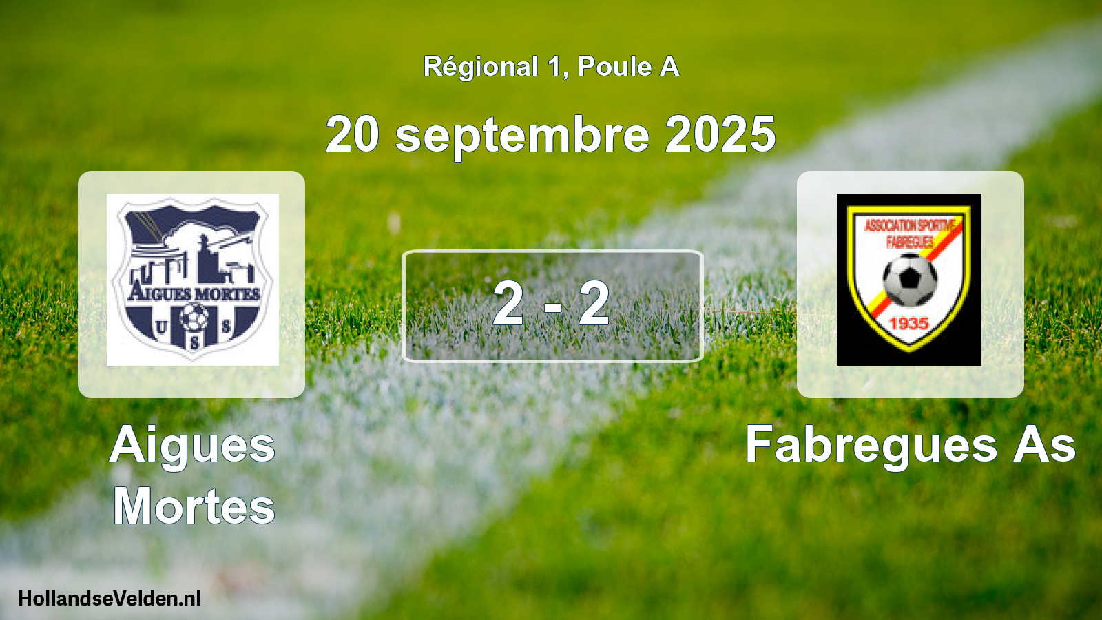 Gespeelde wedstrijd: Aigues Mortes - Fabregues As 2 - 2 (20 septembre 2025)