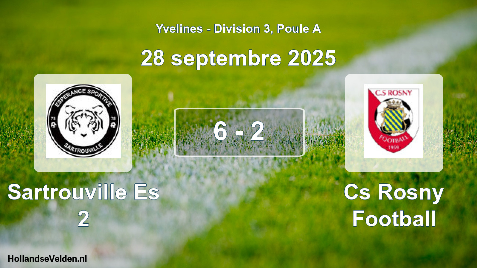 Match joué: Sartrouville Es 2 - Cs Rosny Football 6 - 2 (28 septembre 2025)