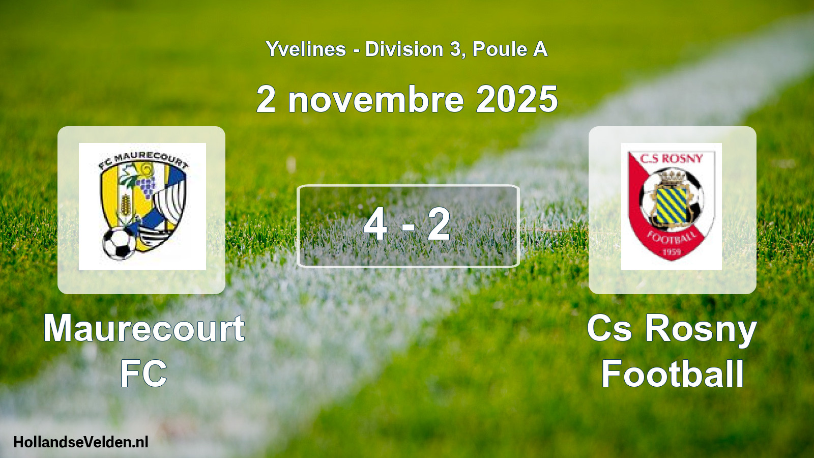 Gespeelde wedstrijd: Maurecourt FC - Cs Rosny Football 4 - 2 (2 november 2025)