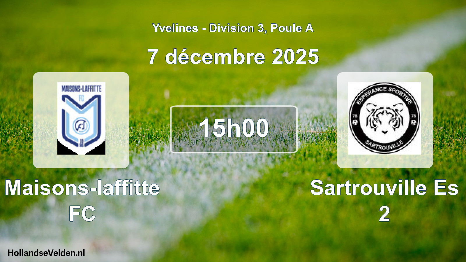 Match programmé: Maisons-laffitte FC - Sartrouville Es 2 (7 décembre 2025)