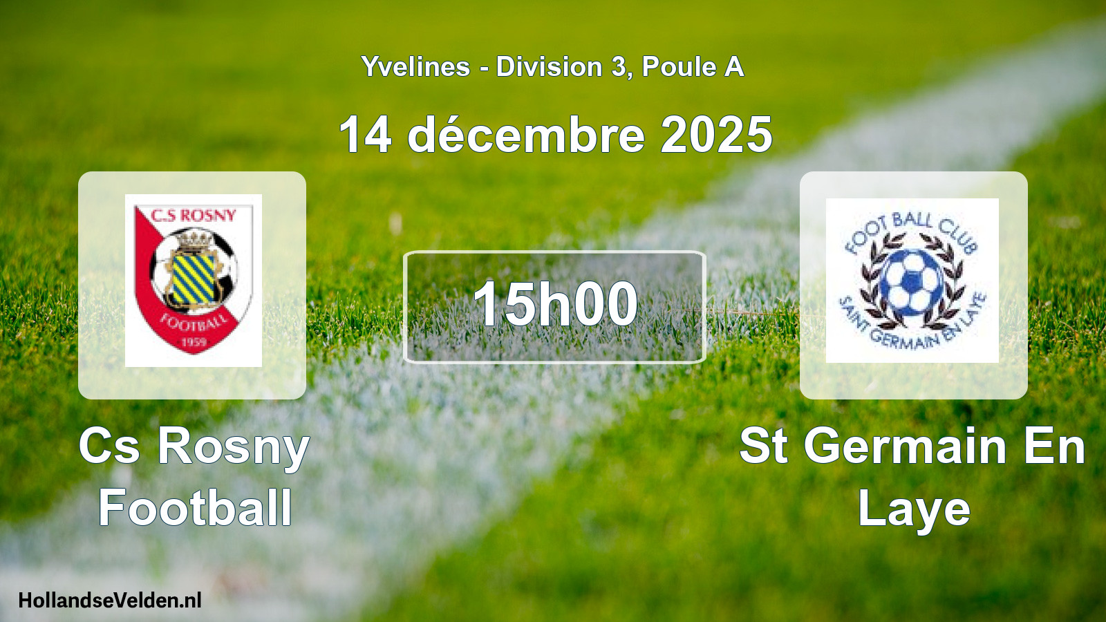 Match programmé: Cs Rosny Football - St Germain En Laye (14 décembre 2025)