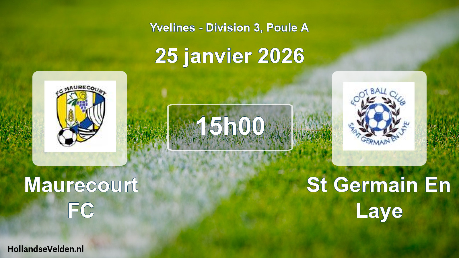Match programmé: Maurecourt FC - St Germain En Laye (25 janvier 2026)