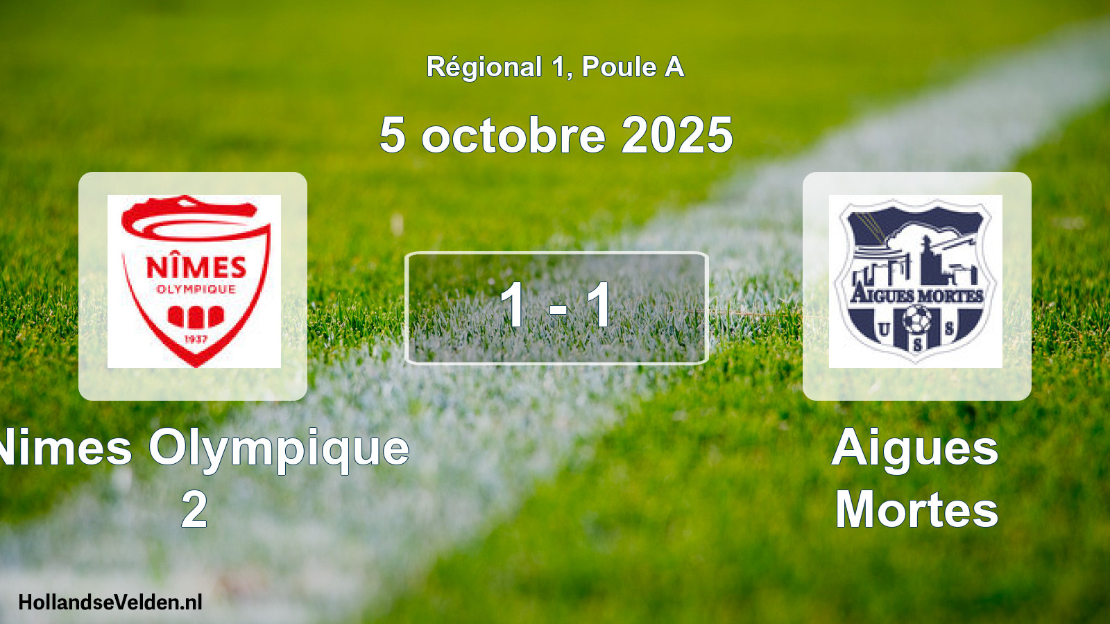 Gespeelde wedstrijd: Nimes Olympique 2 - Aigues Mortes 1 - 1 (5 oktober 2025)