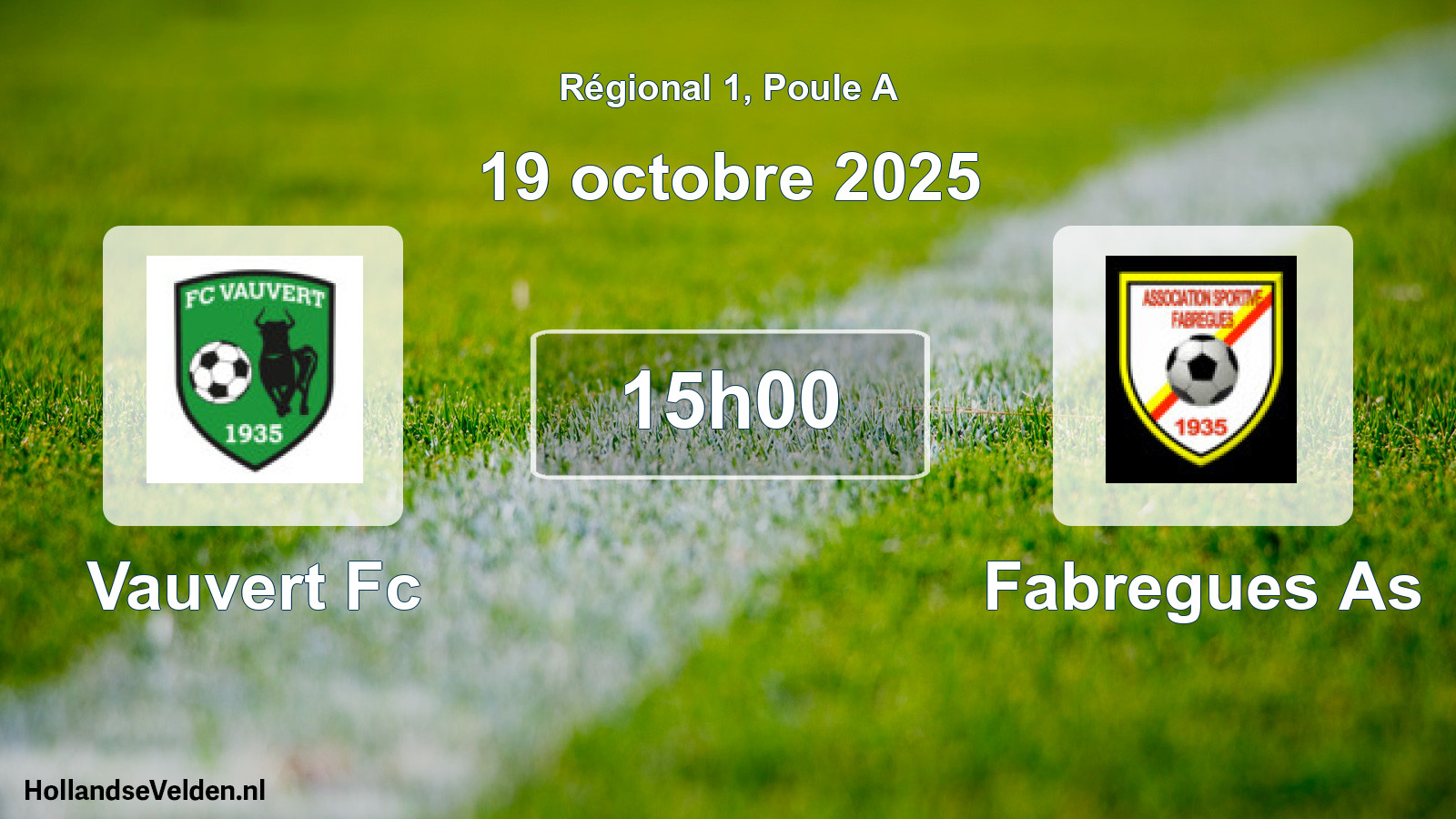 Geplande wedstrijd: Vauvert Fc - Fabregues As (19 octobre 2025)