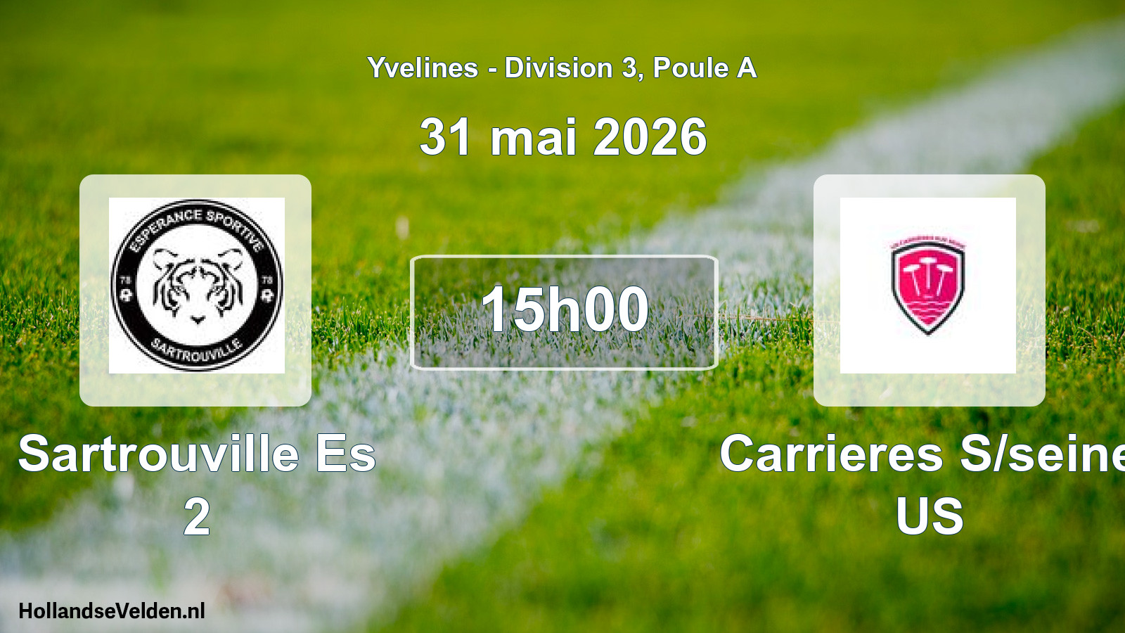 Match programmé: Sartrouville Es 2 - Carrieres S/seine US (31 mai 2026)