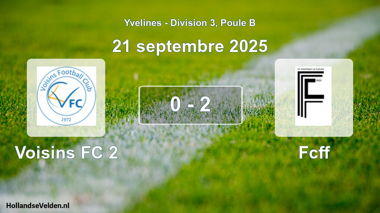 Match joué: Voisins FC 2 - Fcff 0 - 2 (21 septembre 2025)