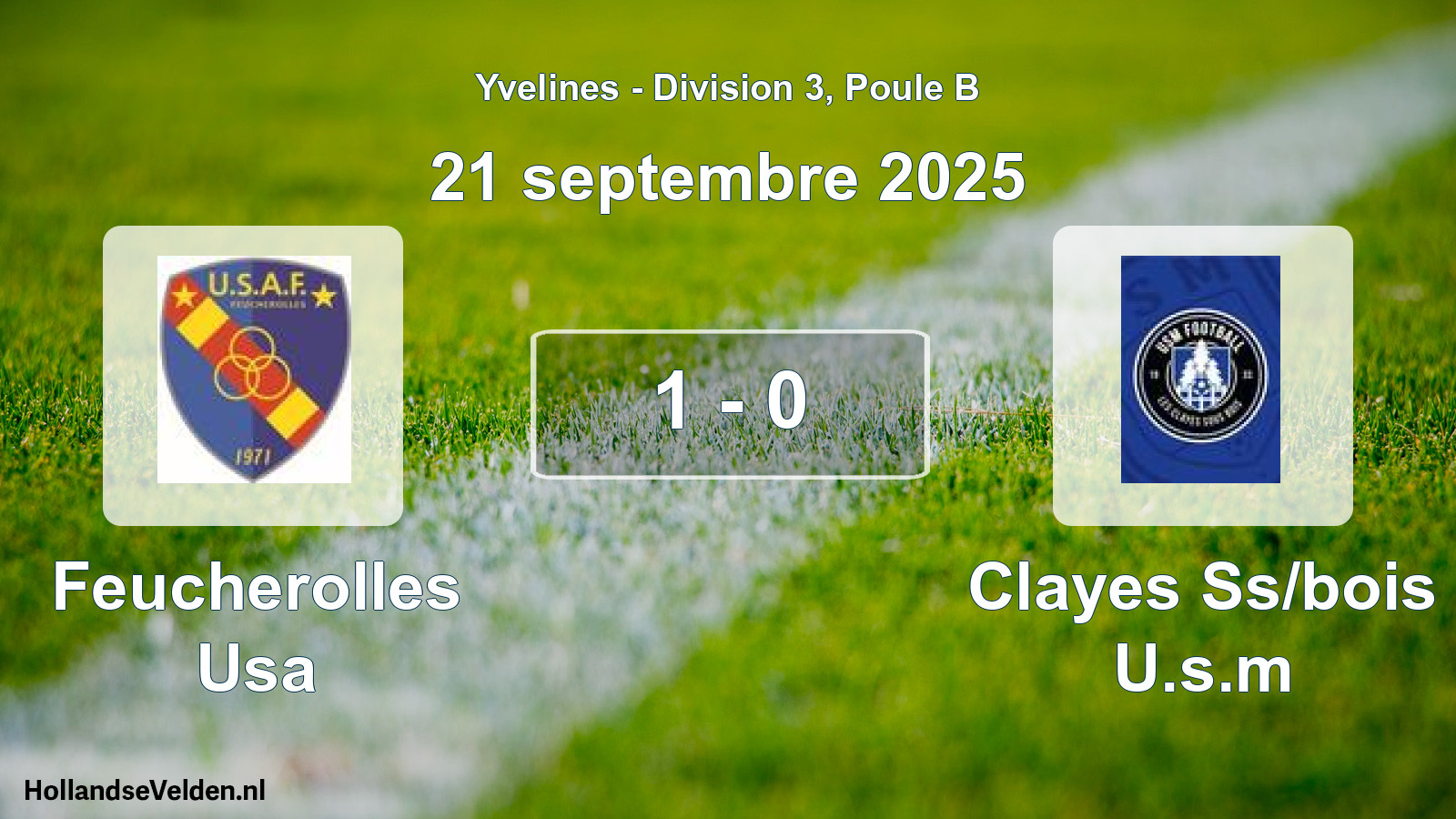 Gespeelde wedstrijd: Feucherolles Usa - Clayes Ss/bois U.s.m 1 - 0 (21 september 2025)