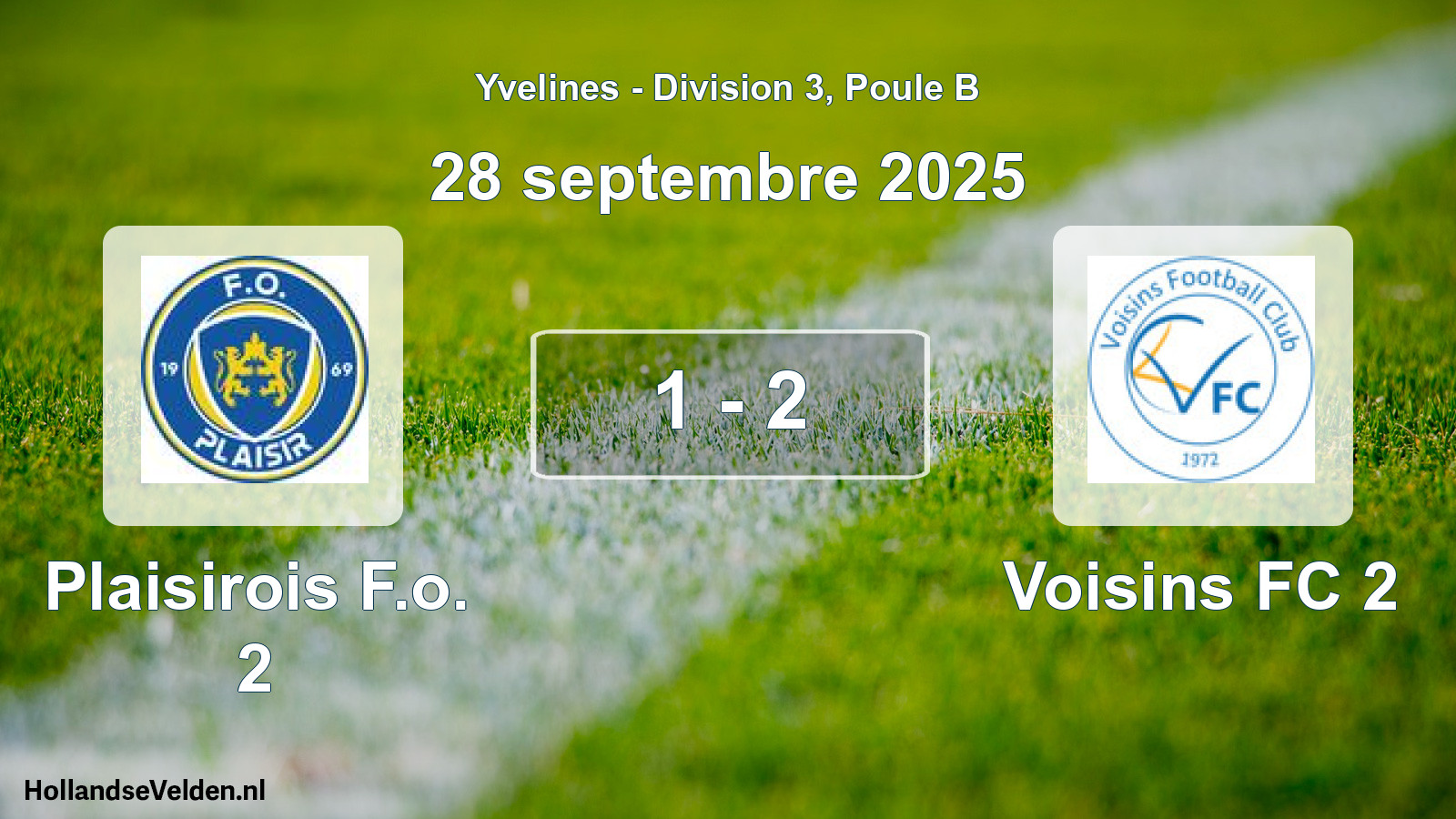 Gespeelde wedstrijd: Plaisirois F.o. 2 - Voisins FC 2 1 - 2 (28 september 2025)