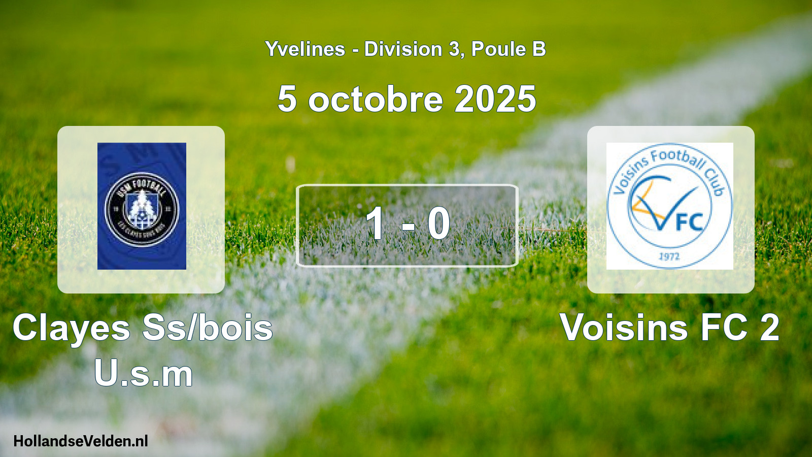 Match joué: Clayes Ss/bois U.s.m - Voisins FC 2 1 - 0 (5 octobre 2025)