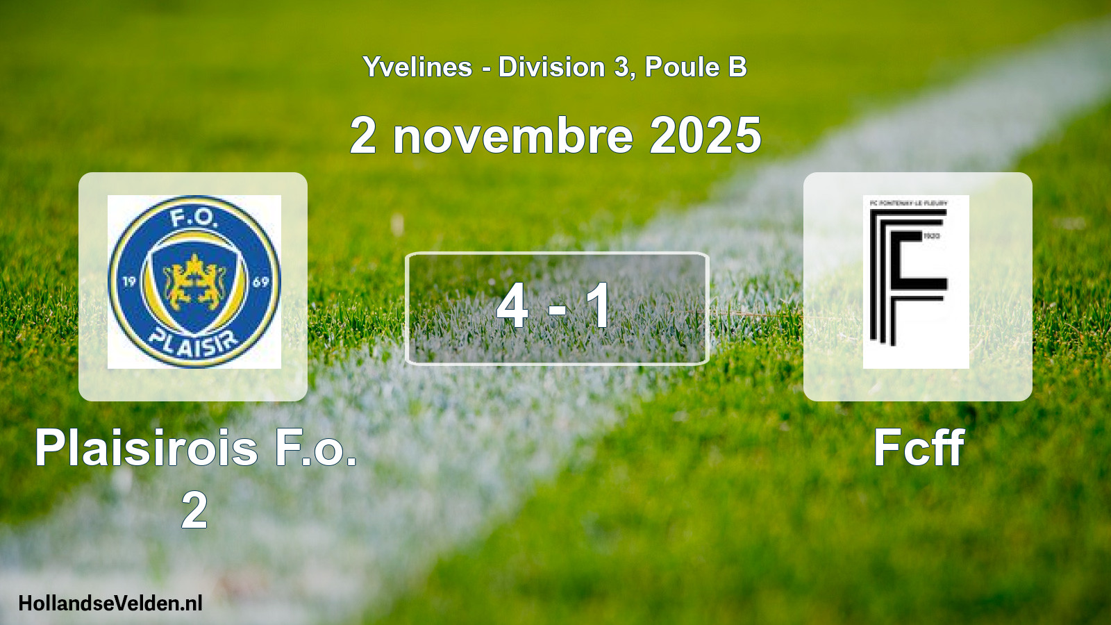 Match joué: Plaisirois F.o. 2 - Fcff 4 - 1 (2 novembre 2025)