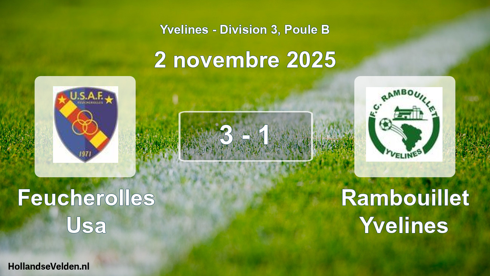 Gespeelde wedstrijd: Feucherolles Usa - Rambouillet Yvelines 3 - 1 (2 november 2025)