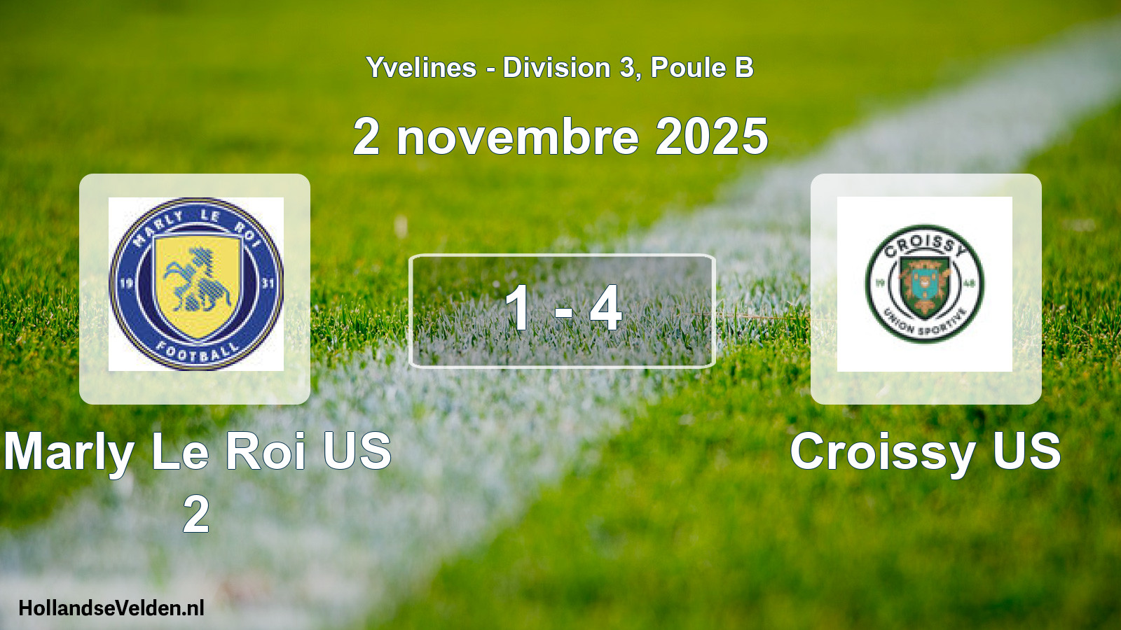 Gespeelde wedstrijd: Marly Le Roi US 2 - Croissy US 1 - 4 (2 november 2025)