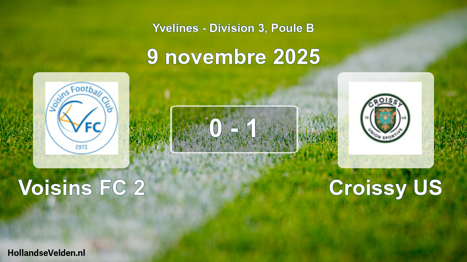 Gespeelde wedstrijd: Voisins FC 2 - Croissy US 0 - 1 (9 november 2025)