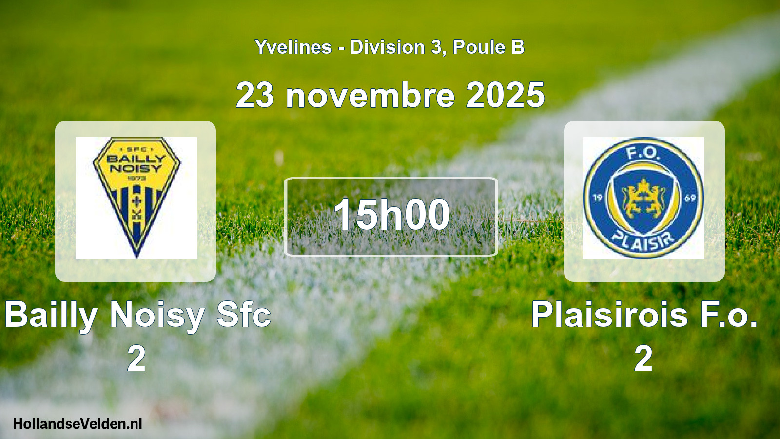 Match programmé: Bailly Noisy Sfc 2 - Plaisirois F.o. 2 (23 novembre 2025)