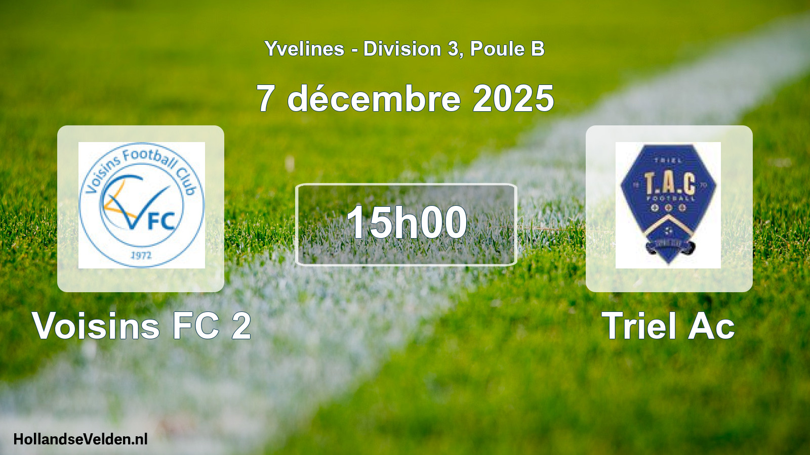 Match programmé: Voisins FC 2 - Triel Ac (7 décembre 2025)