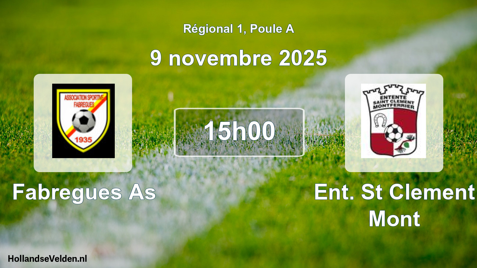 Scheduled Match: Fabregues As - Ent. St Clement Mont (9 November 2025)