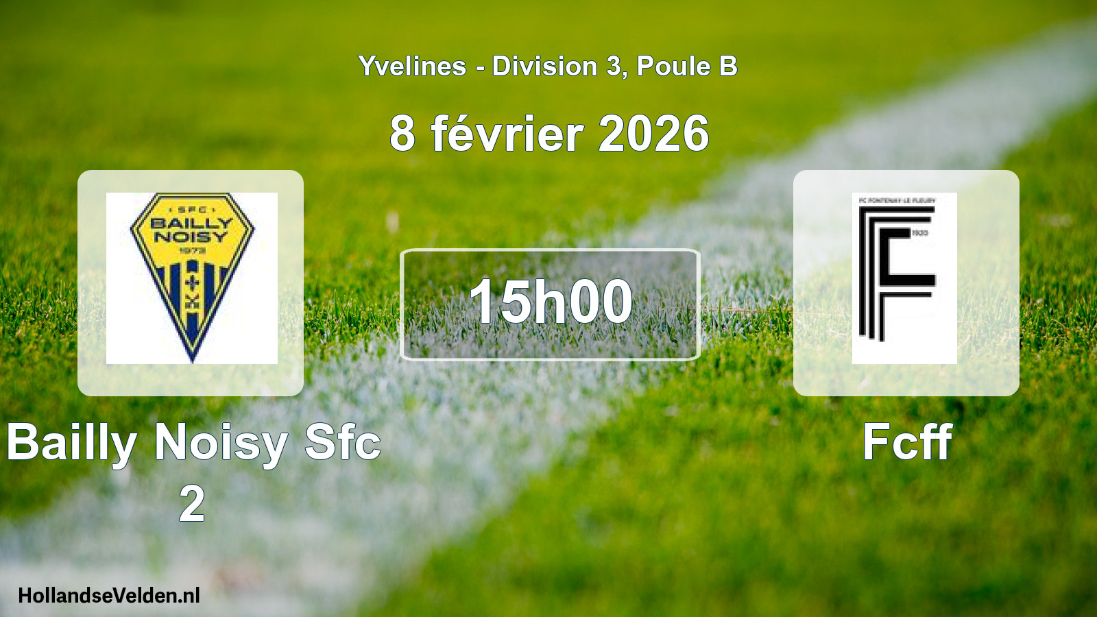 Geplande wedstrijd: Bailly Noisy Sfc 2 - Fcff (8 februari 2026)