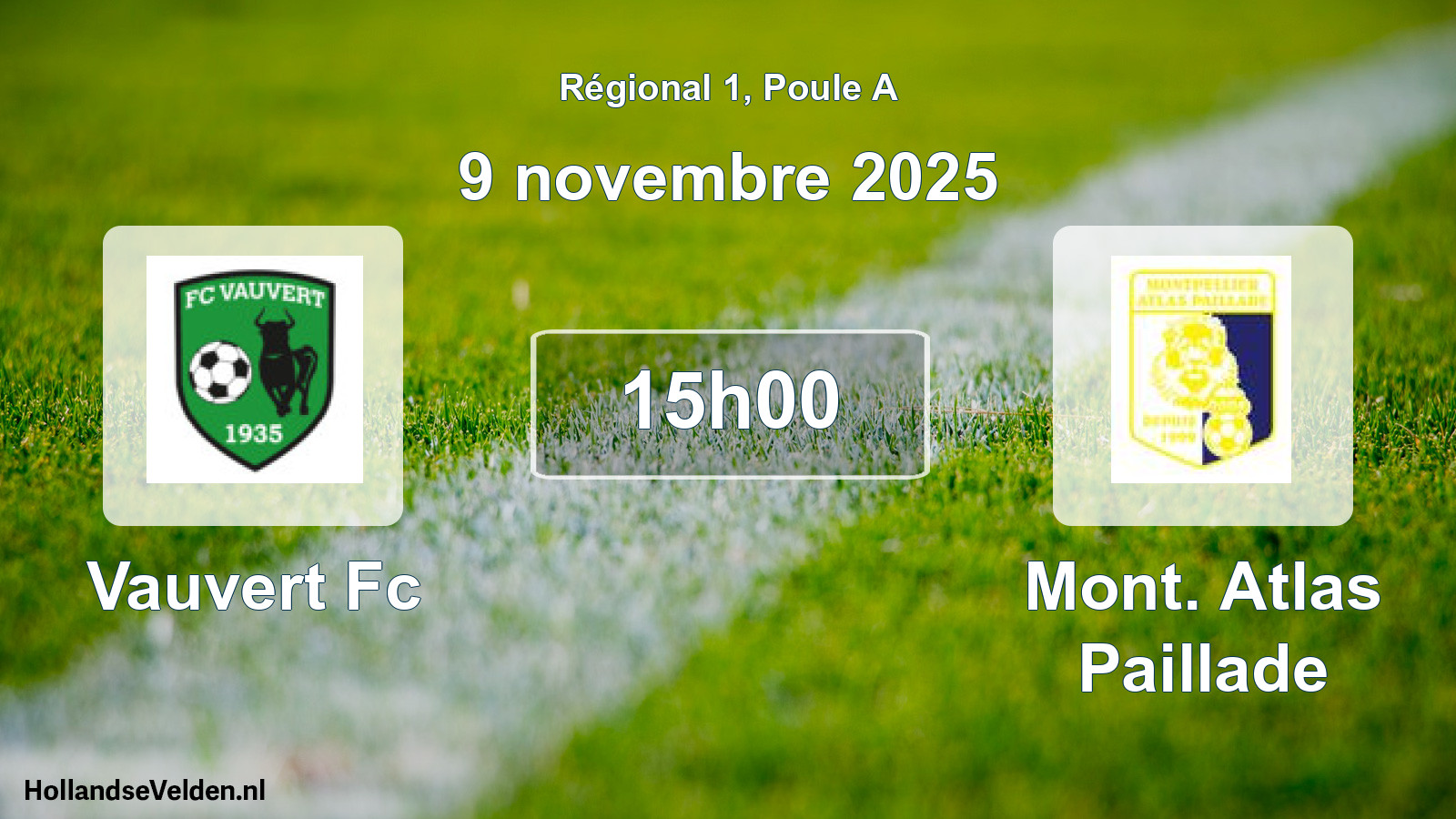 Geplande wedstrijd: Vauvert Fc - Mont. Atlas Paillade (9 novembre 2025)