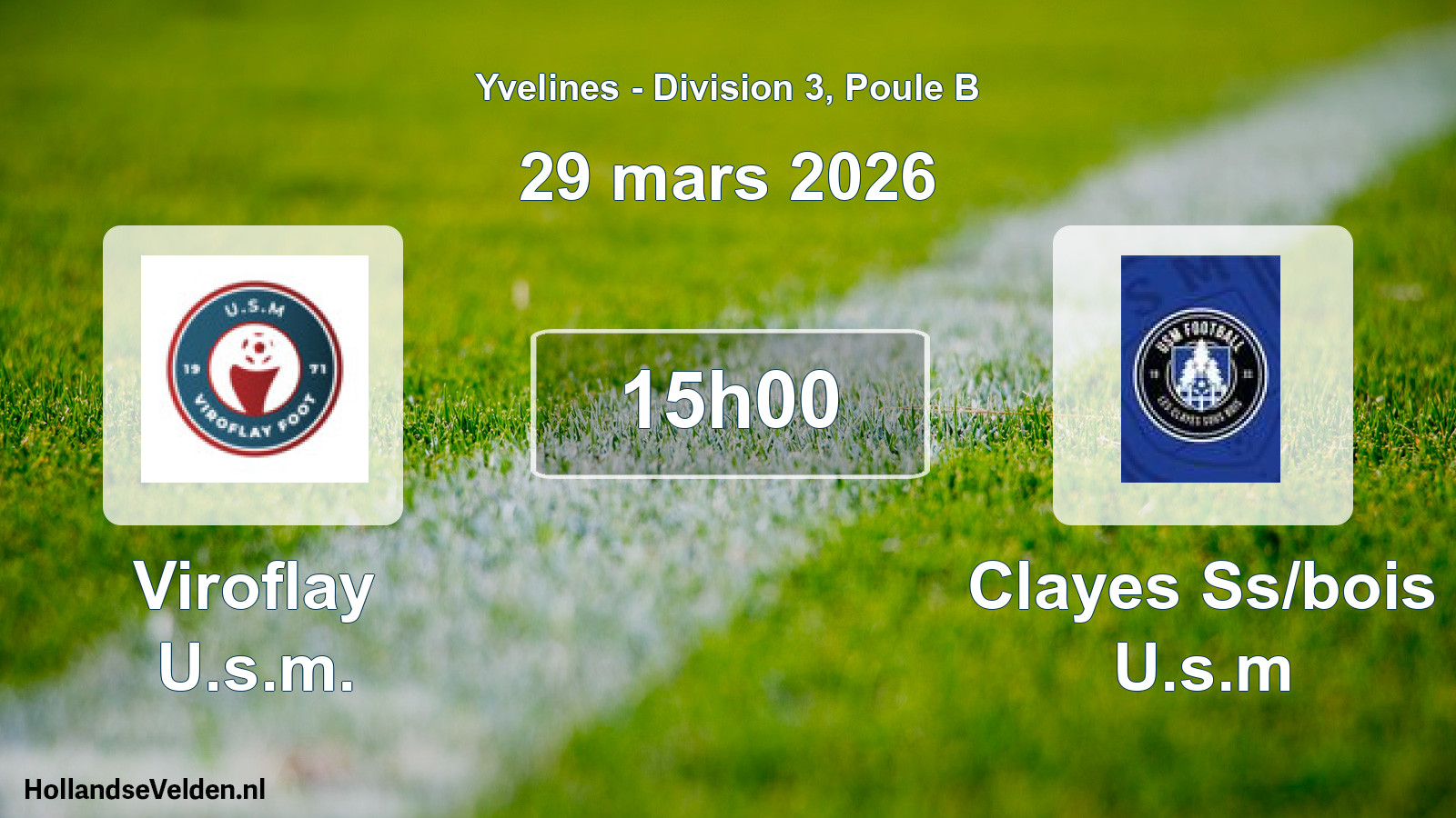 Match programmé: Viroflay U.s.m. - Clayes Ss/bois U.s.m (29 mars 2026)
