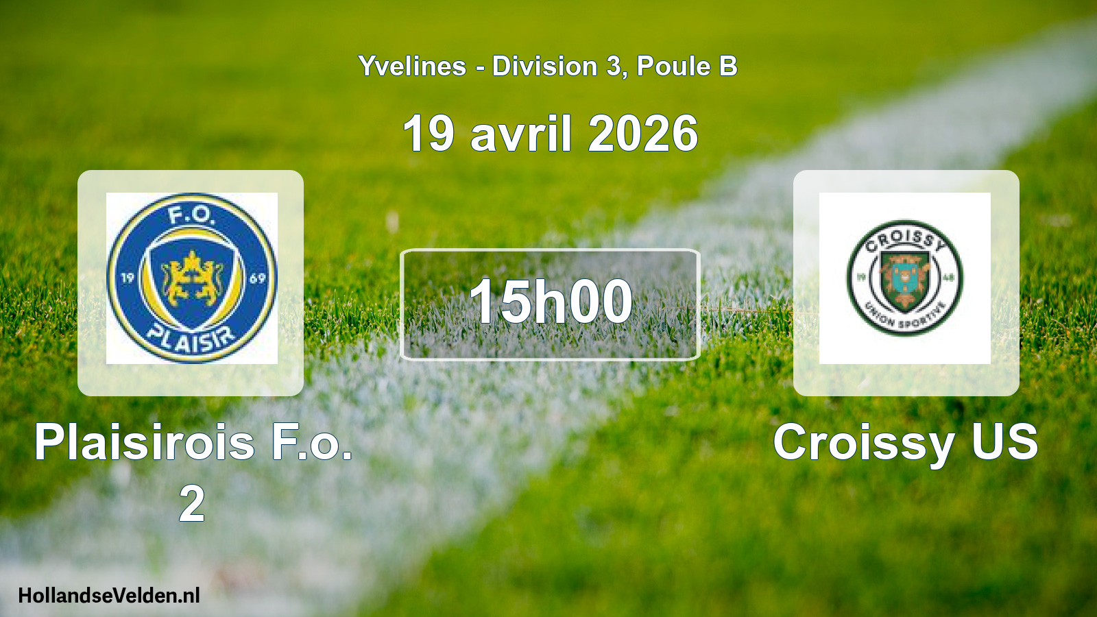 Match programmé: Plaisirois F.o. 2 - Croissy US (19 avril 2026)