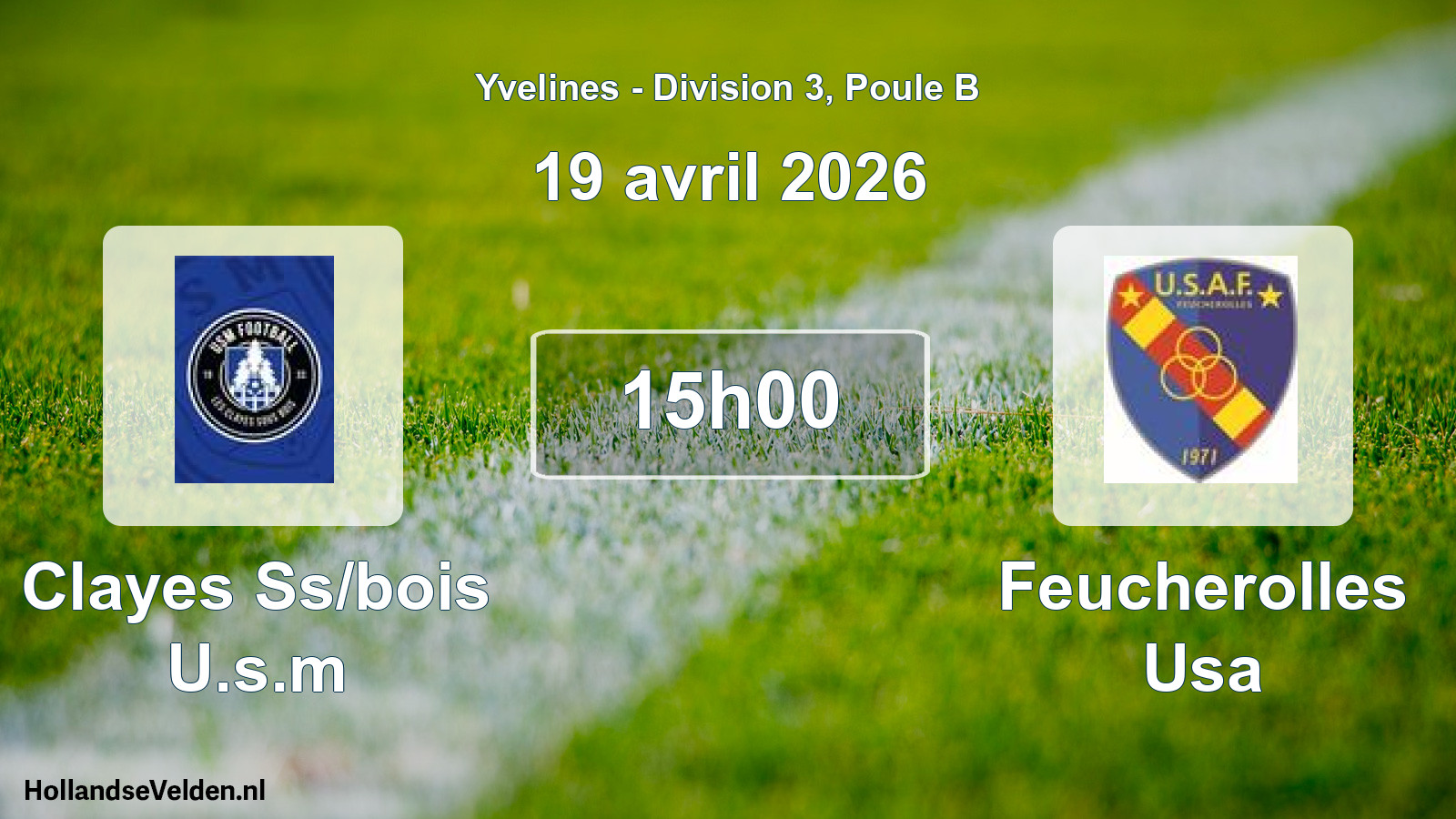 Match programmé: Clayes Ss/bois U.s.m - Feucherolles Usa (19 avril 2026)