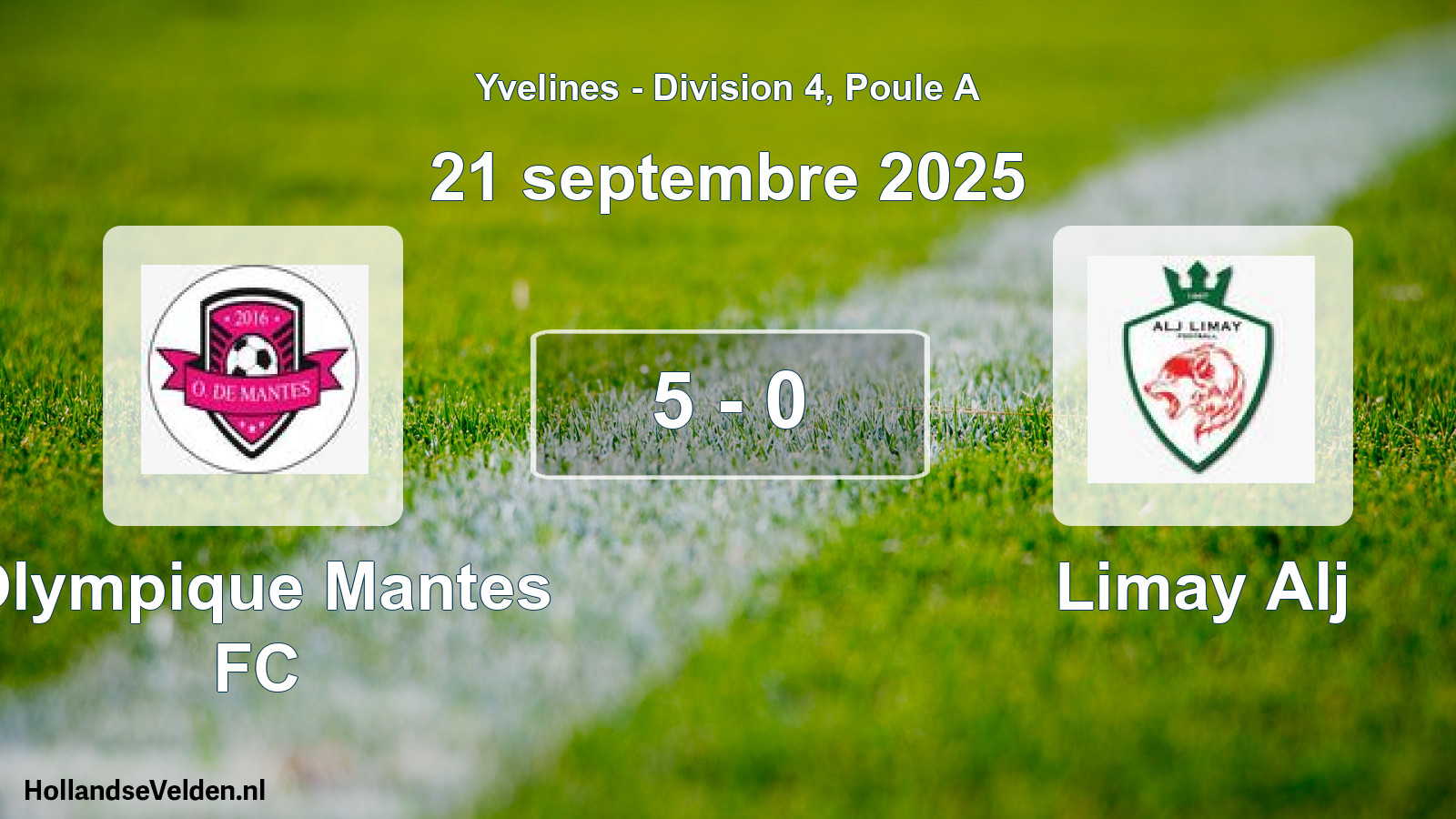Match joué: Olympique Mantes FC - Limay Alj 5 - 0 (21 septembre 2025)