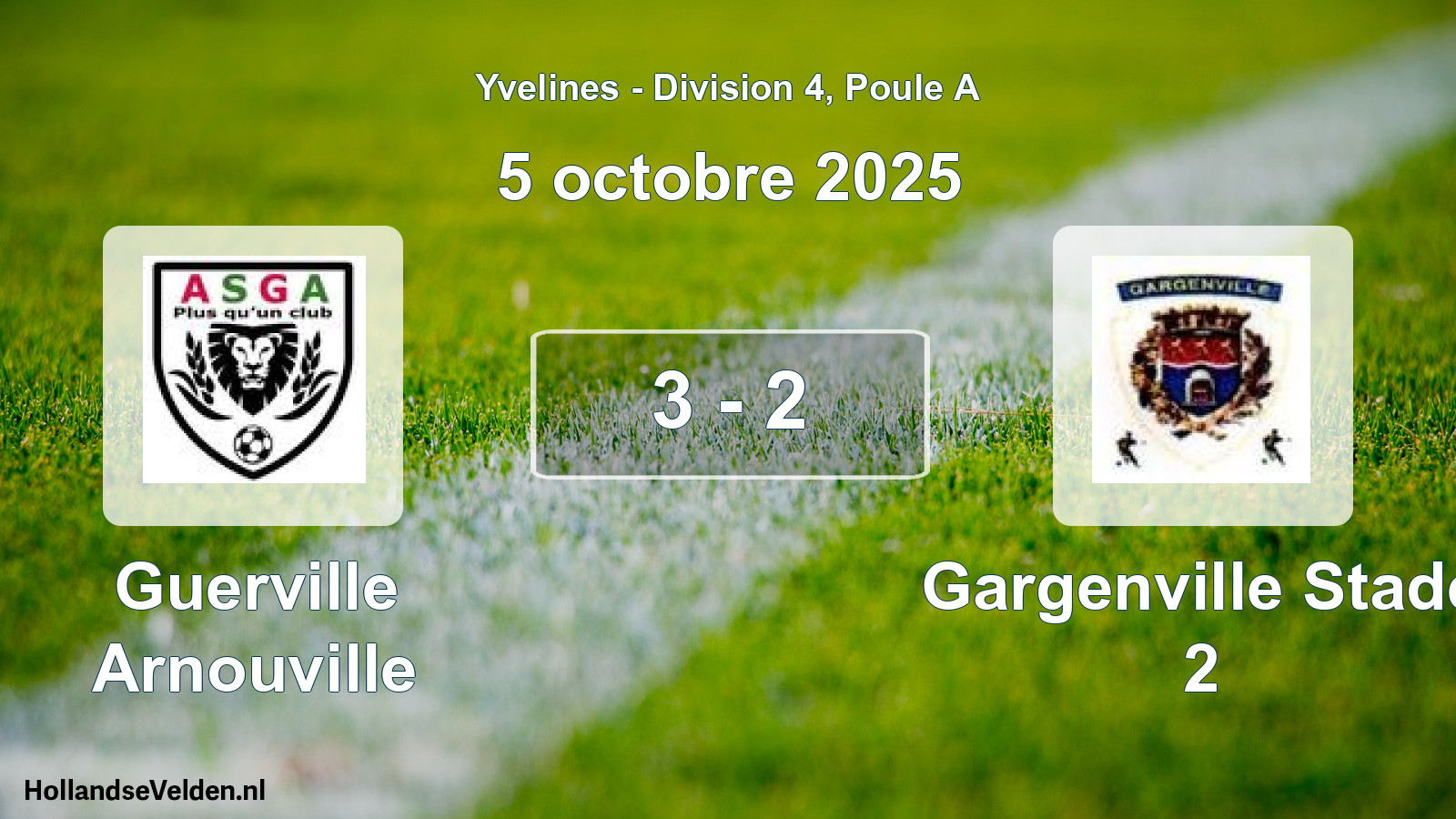 Total number of matches played: Guerville Arnouville - Gargenville Stade 2 3 - 2 (5 October 2025)