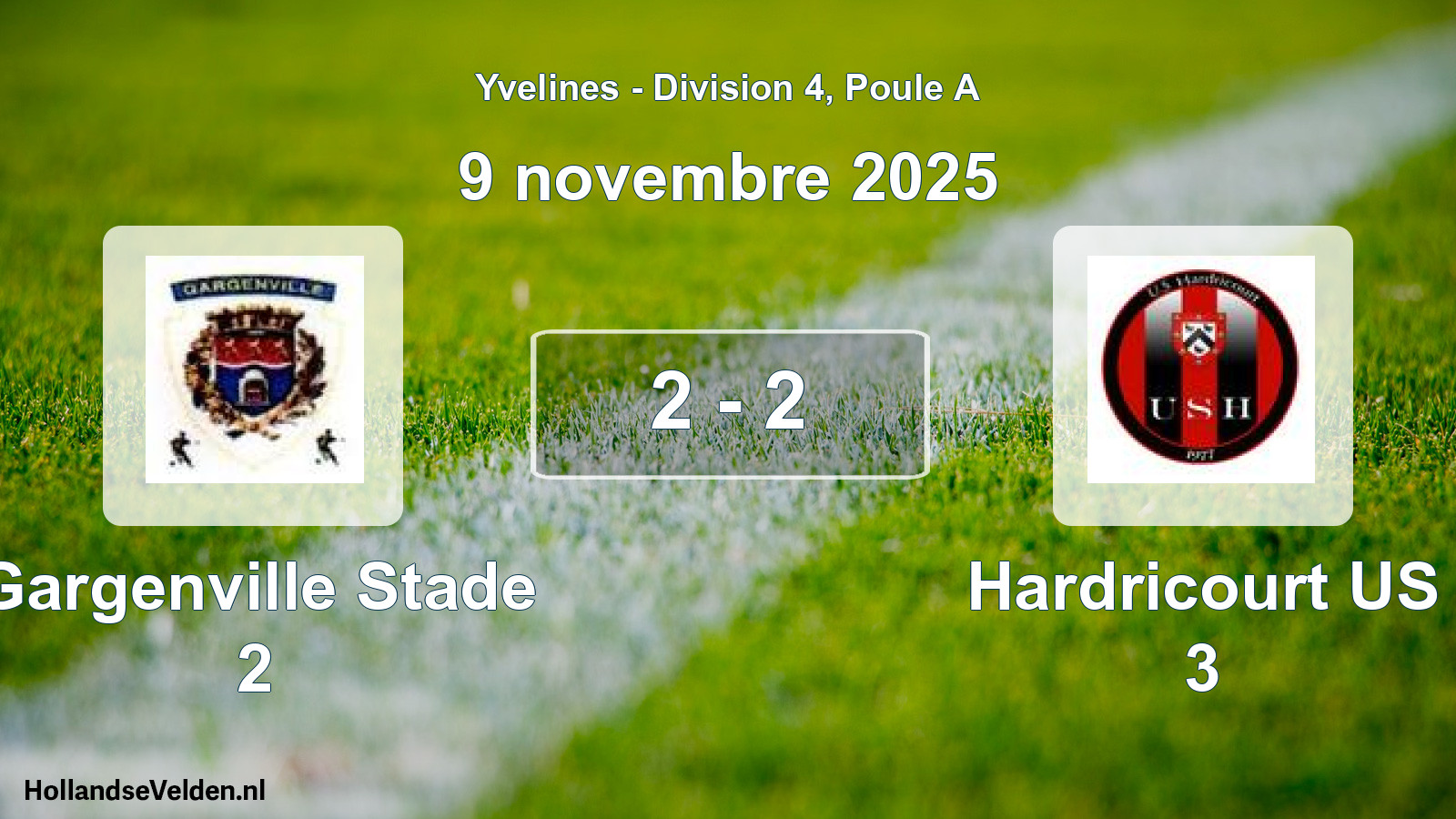 Match joué: Gargenville Stade 2 - Hardricourt US 3 2 - 2 (9 novembre 2025)