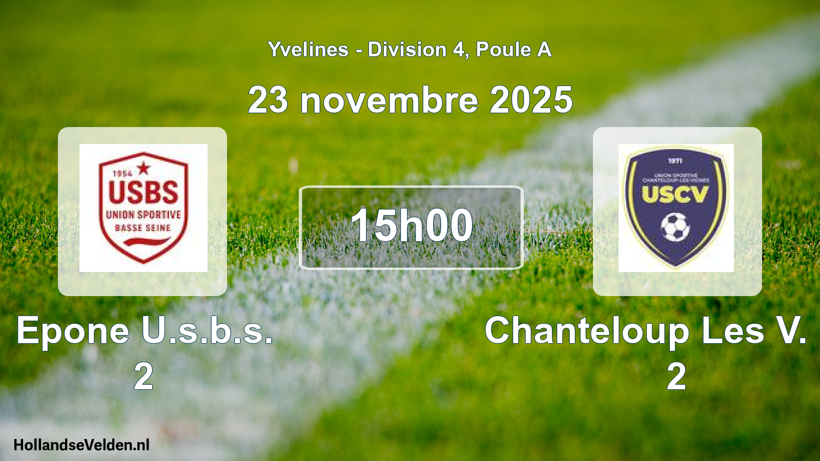 Geplande wedstrijd: Epone U.s.b.s. 2 - Chanteloup Les V. US 2 (23 november 2025)