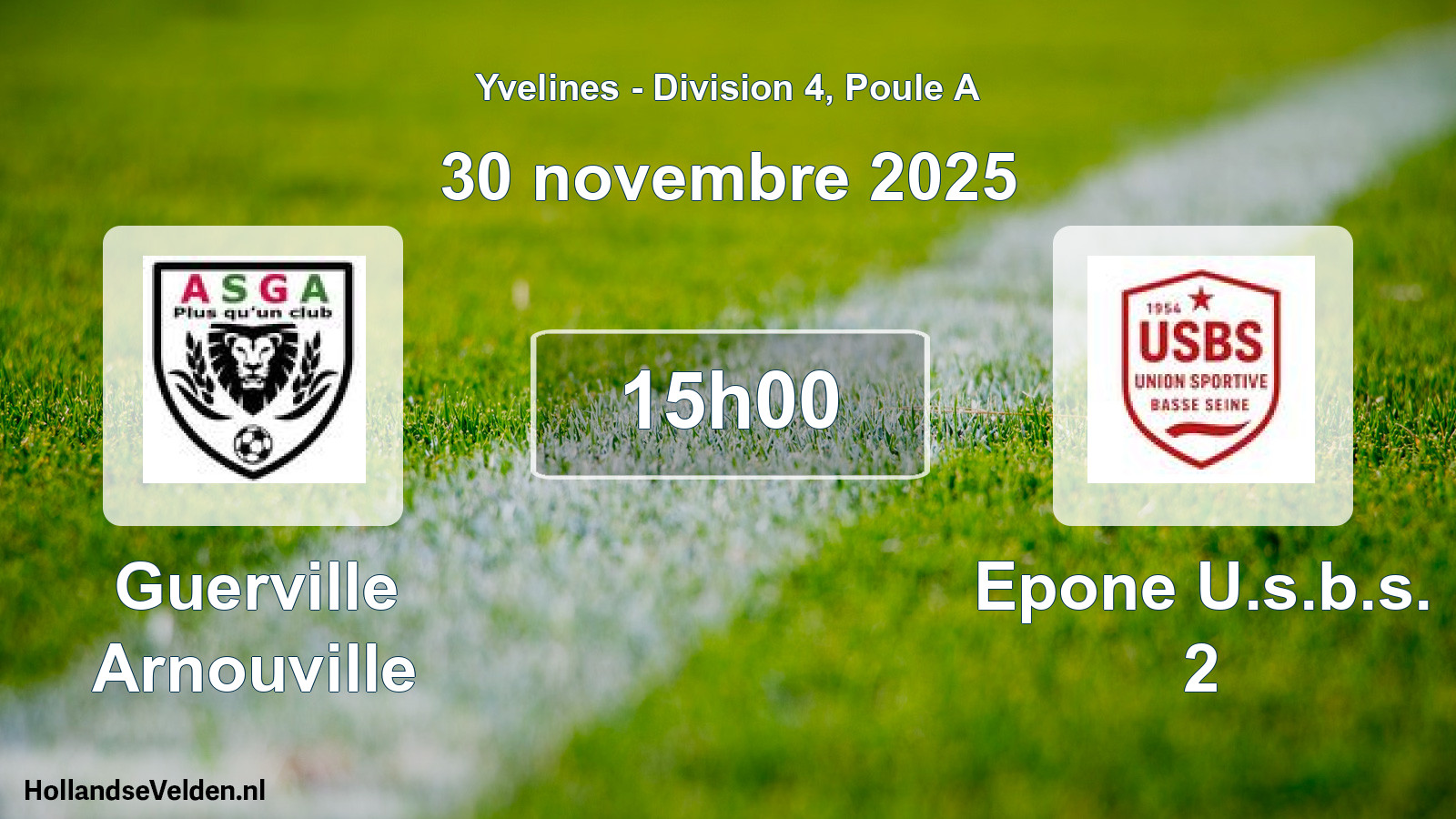 Geplande wedstrijd: Guerville Arnouville - Epone U.s.b.s. 2 (30 november 2025)