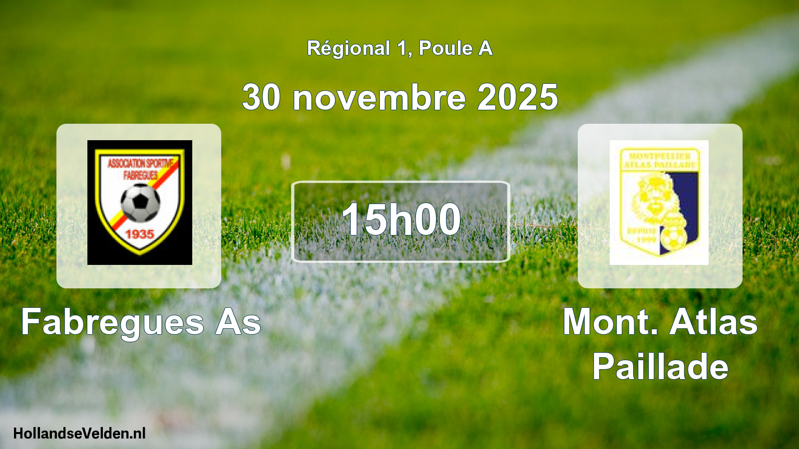 Geplande wedstrijd: Fabregues As - Mont. Atlas Paillade (30 november 2025)