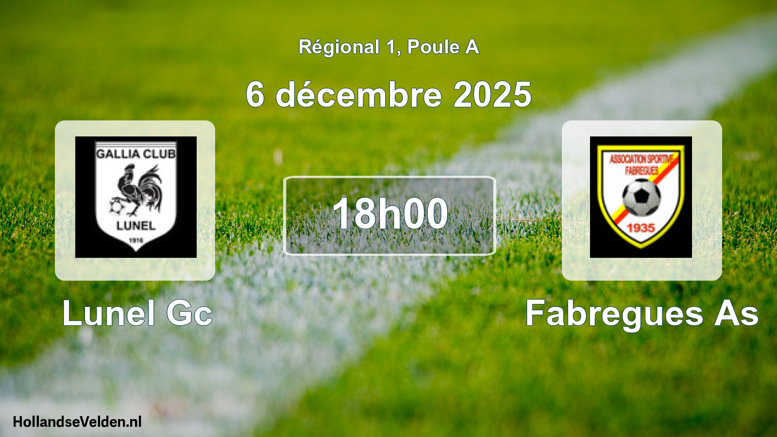 Geplande wedstrijd: Lunel Gc - Fabregues As (6 décembre 2025)