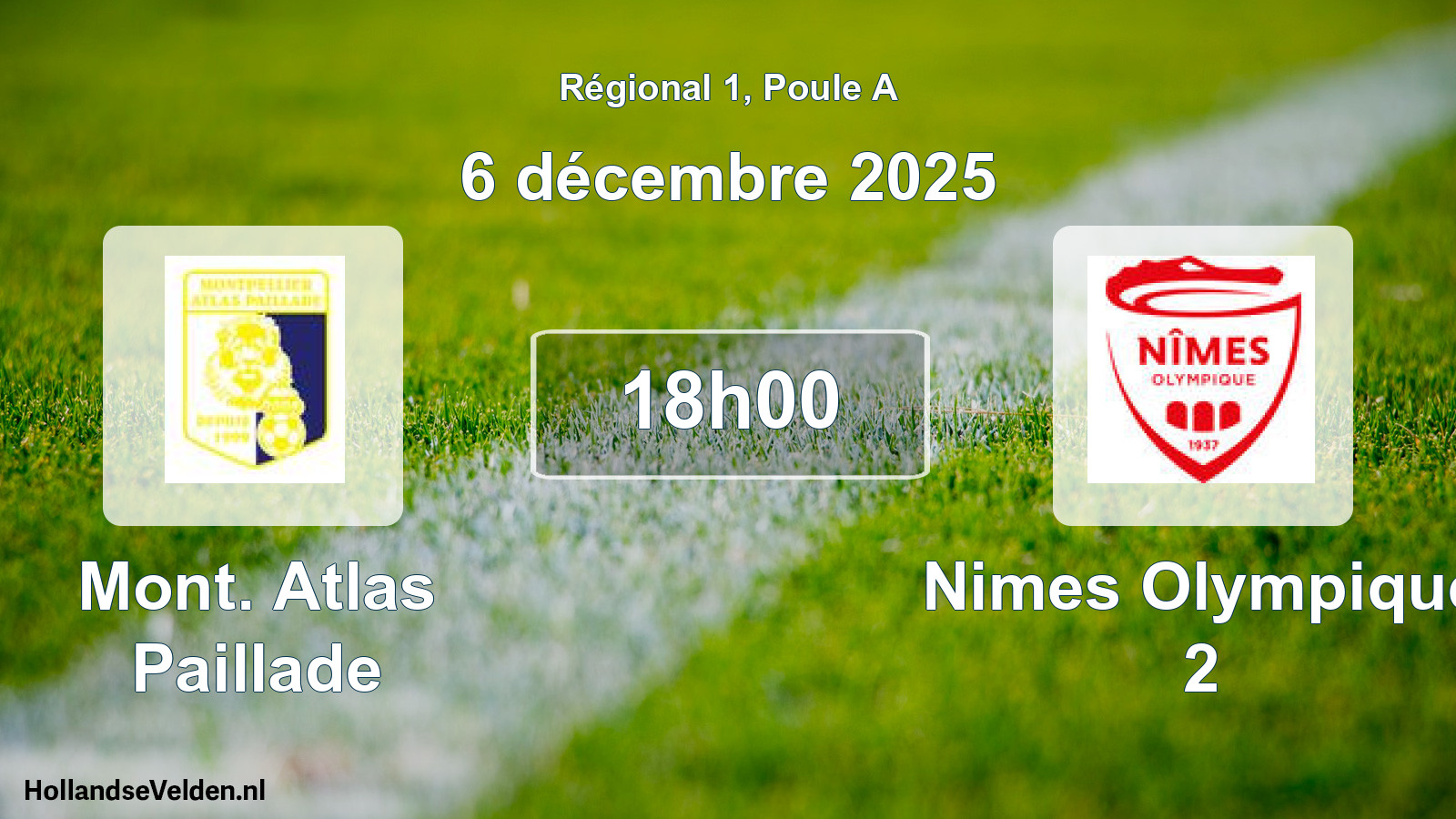 Scheduled Match: Mont. Atlas Paillade - Nimes Olympique 2 (6 December 2025)