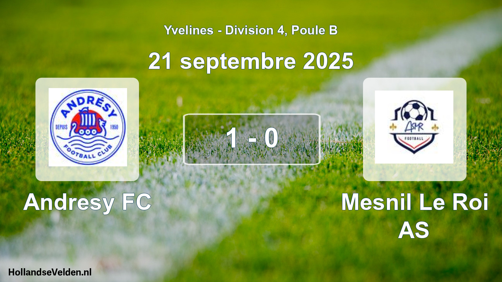 Gespeelde wedstrijd: Andresy FC - Mesnil Le Roi AS 1 - 0 (21 september 2025)