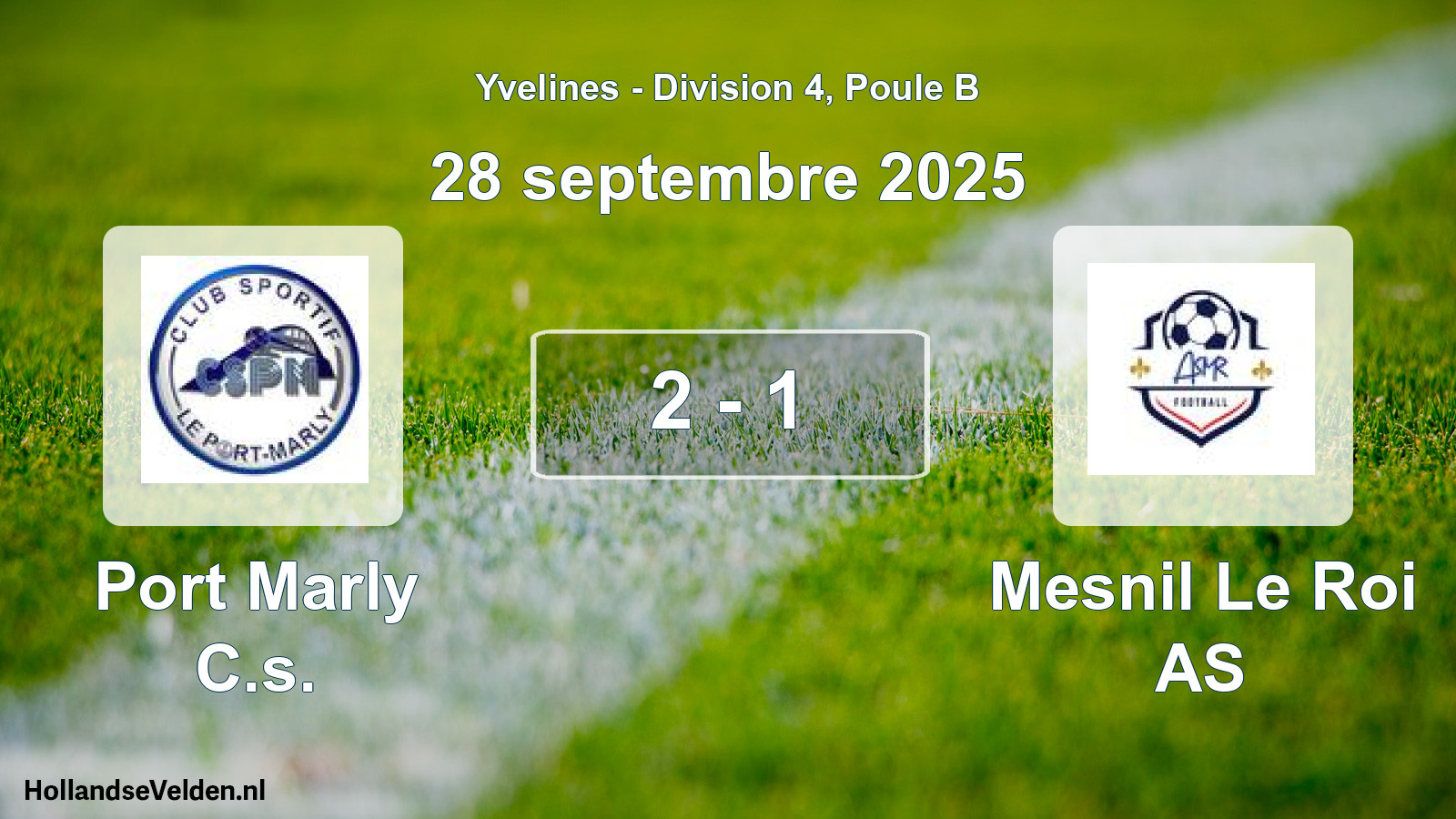 Match joué: Port Marly C.s. - Mesnil Le Roi AS 2 - 1 (28 septembre 2025)
