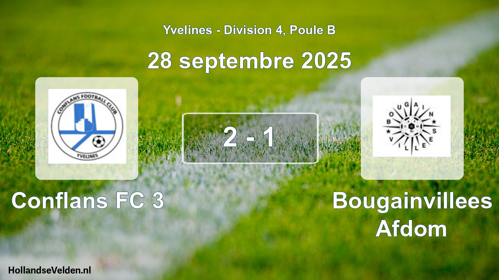 Gespeelde wedstrijd: Conflans FC 3 - Bougainvillees Afdom 2 - 1 (28 september 2025)