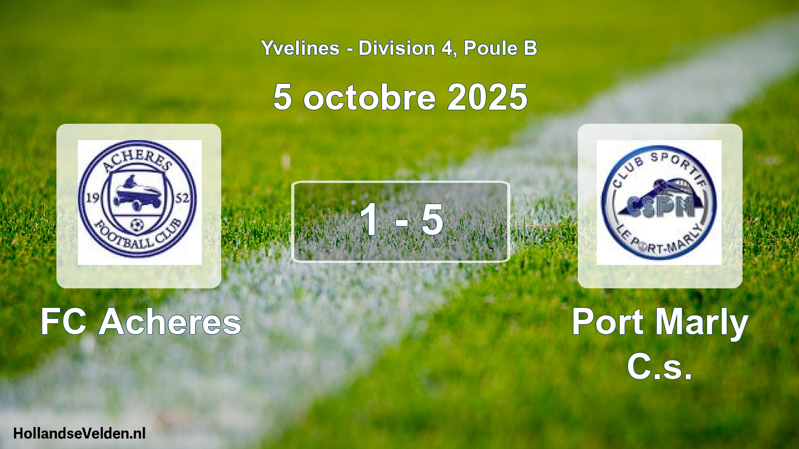 Gespeelde wedstrijd: FC Acheres - Port Marly C.s. 1 - 5 (5 oktober 2025)