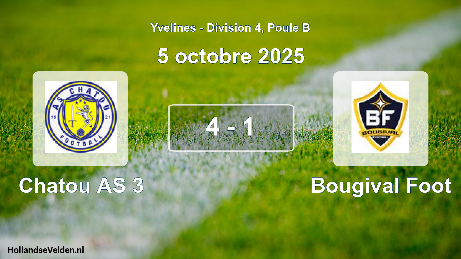 Gespeelde wedstrijd: Chatou AS 3 - Bougival Foot 4 - 1 (5 oktober 2025)