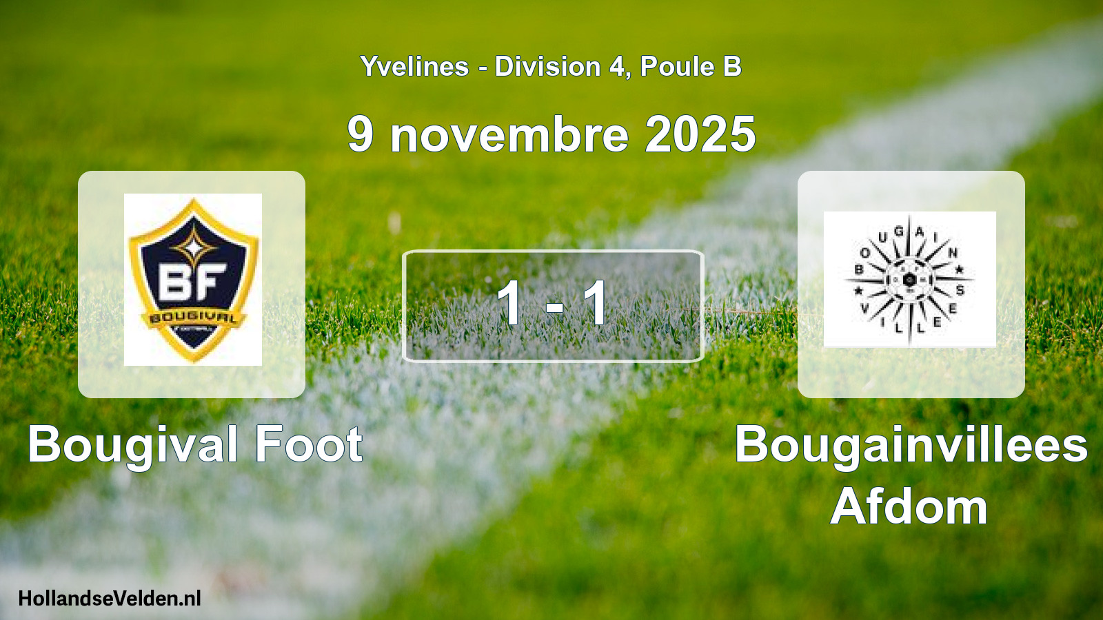 Match joué: Bougival Foot - Bougainvillees Afdom 1 - 1 (9 novembre 2025)