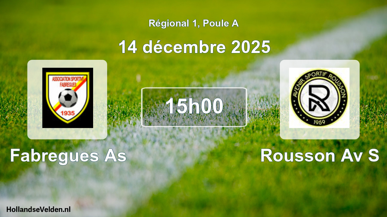 Geplande wedstrijd: Fabregues As - Rousson Av S (14 décembre 2025)
