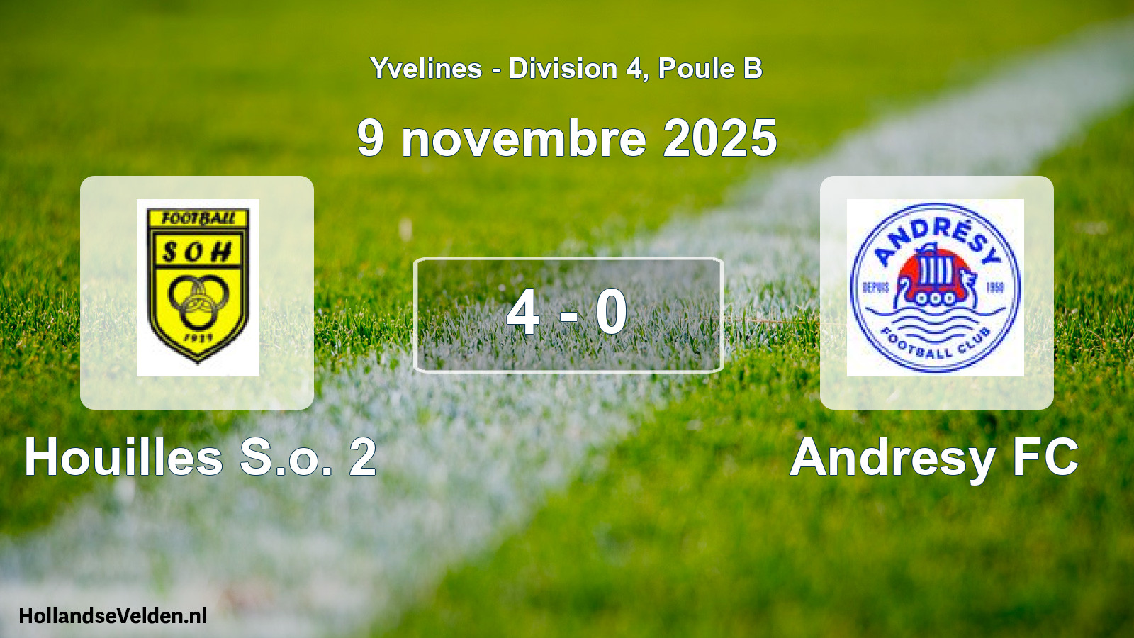 Total number of matches played: Houilles S.o. 2 - Andresy FC 4 - 0 (9 November 2025)