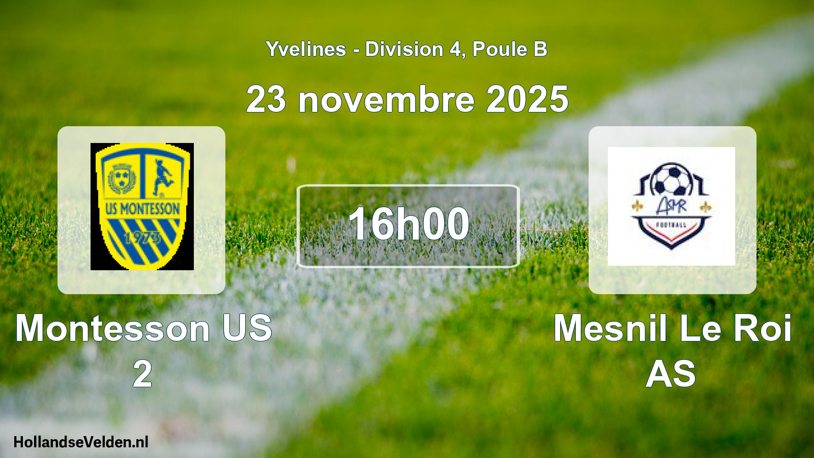 Match programmé: Montesson US 2 - Mesnil Le Roi AS (23 novembre 2025)