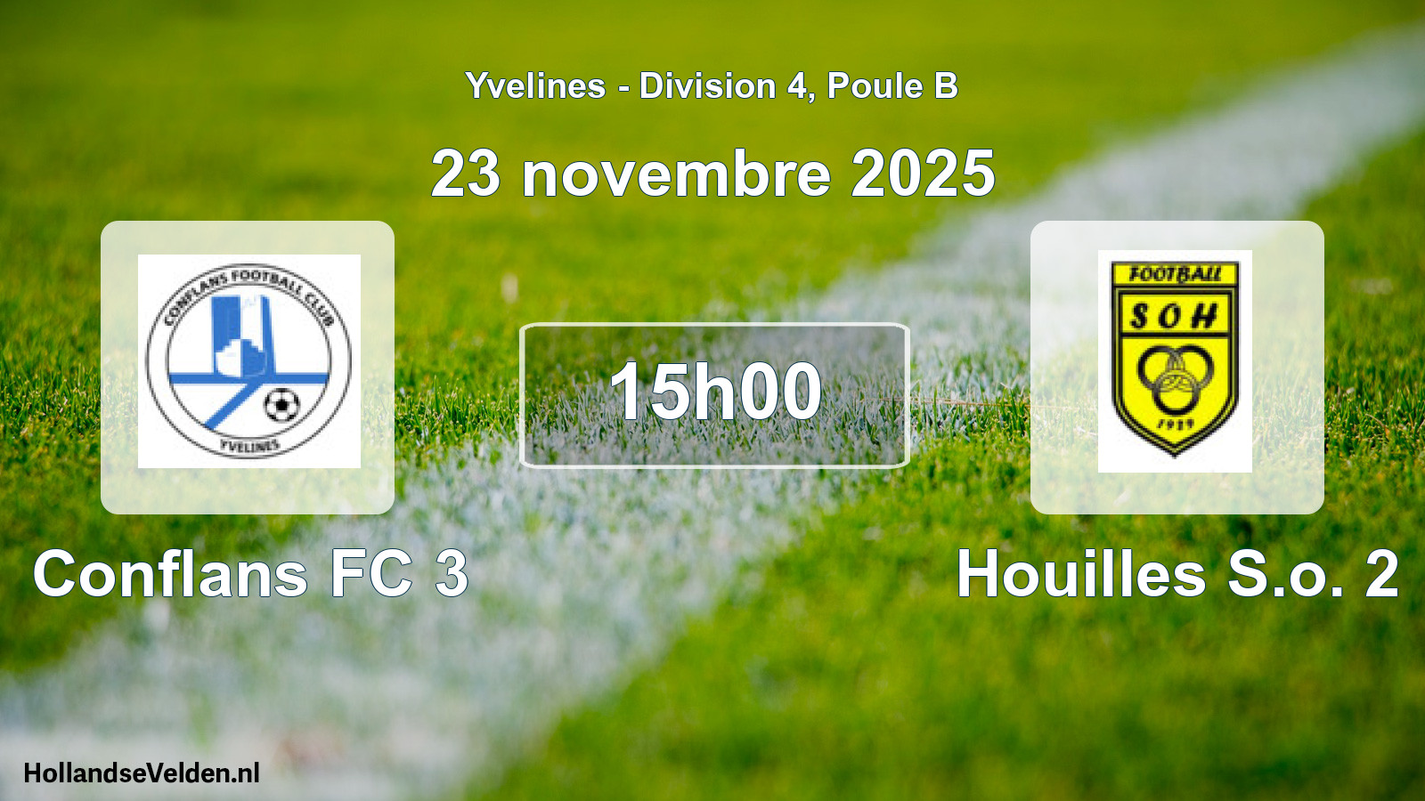 Match programmé: Conflans FC 3 - Houilles S.o. 2 (23 novembre 2025)