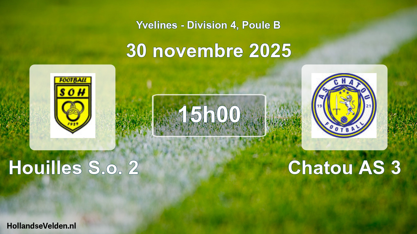 Match programmé: Houilles S.o. 2 - Chatou AS 3 (30 novembre 2025)