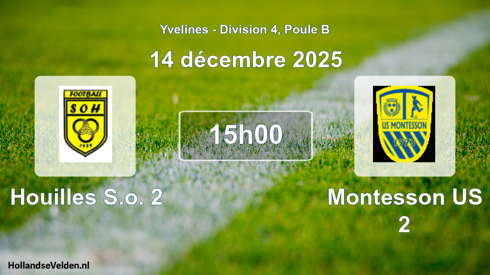 Match programmé: Houilles S.o. 2 - Montesson US 2 (14 décembre 2025)