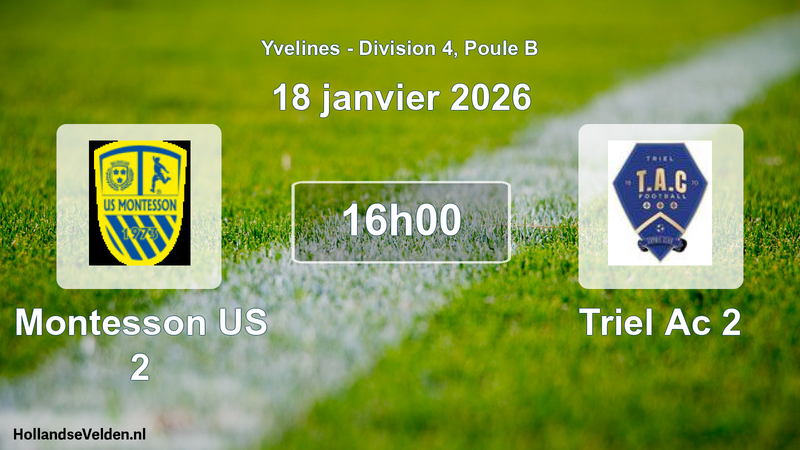 Match programmé: Montesson US 2 - Triel Ac 2 (18 janvier 2026)