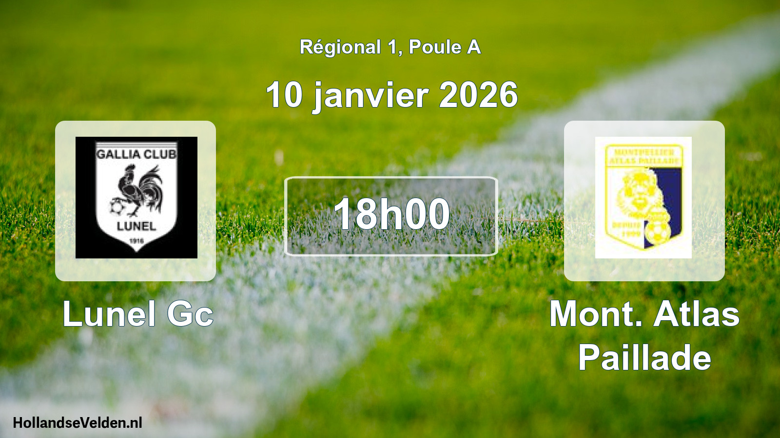Scheduled Match: Lunel Gc - Mont. Atlas Paillade (10 January 2026)