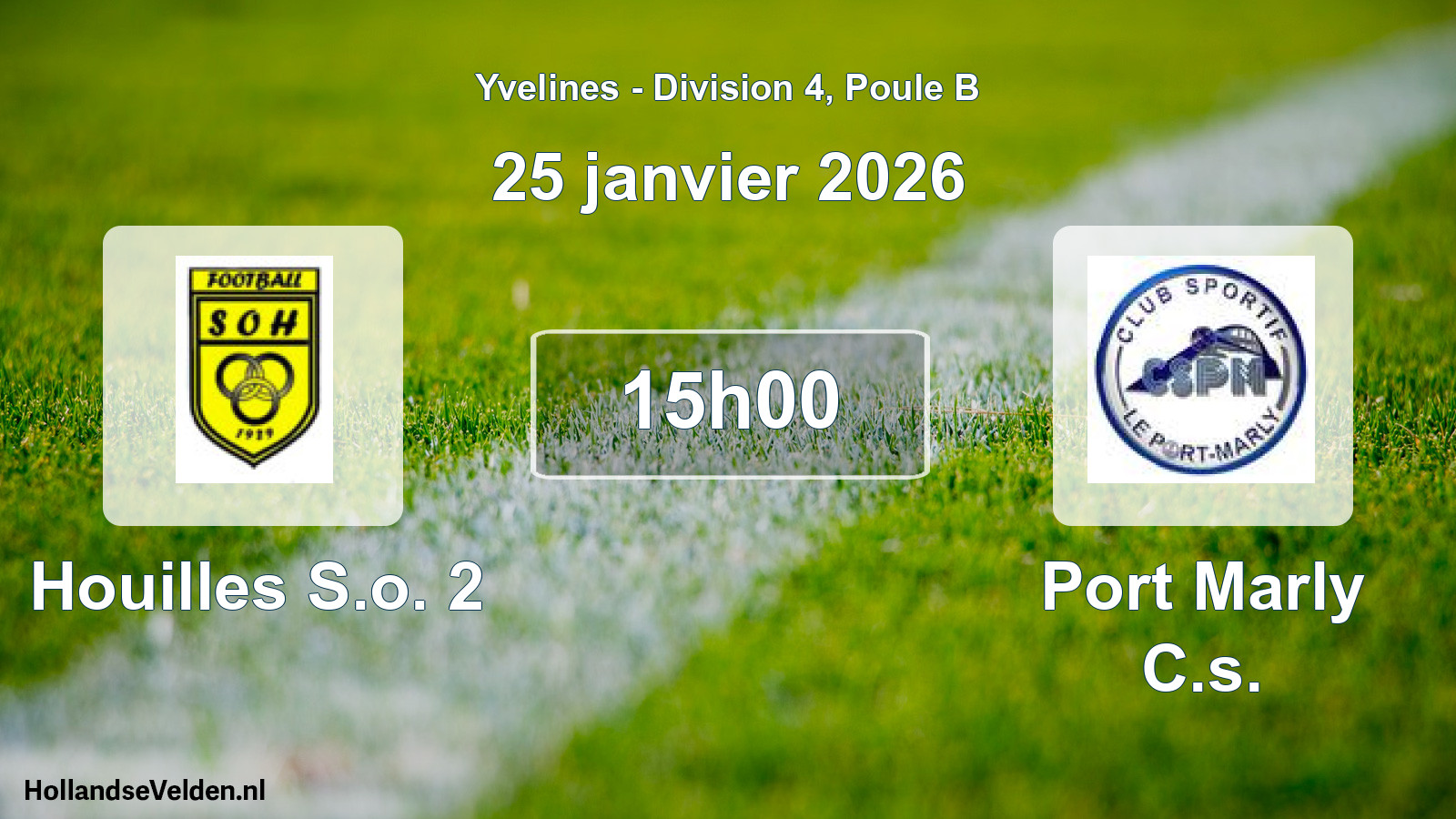 Match programmé: Houilles S.o. 2 - Port Marly C.s. (25 janvier 2026)