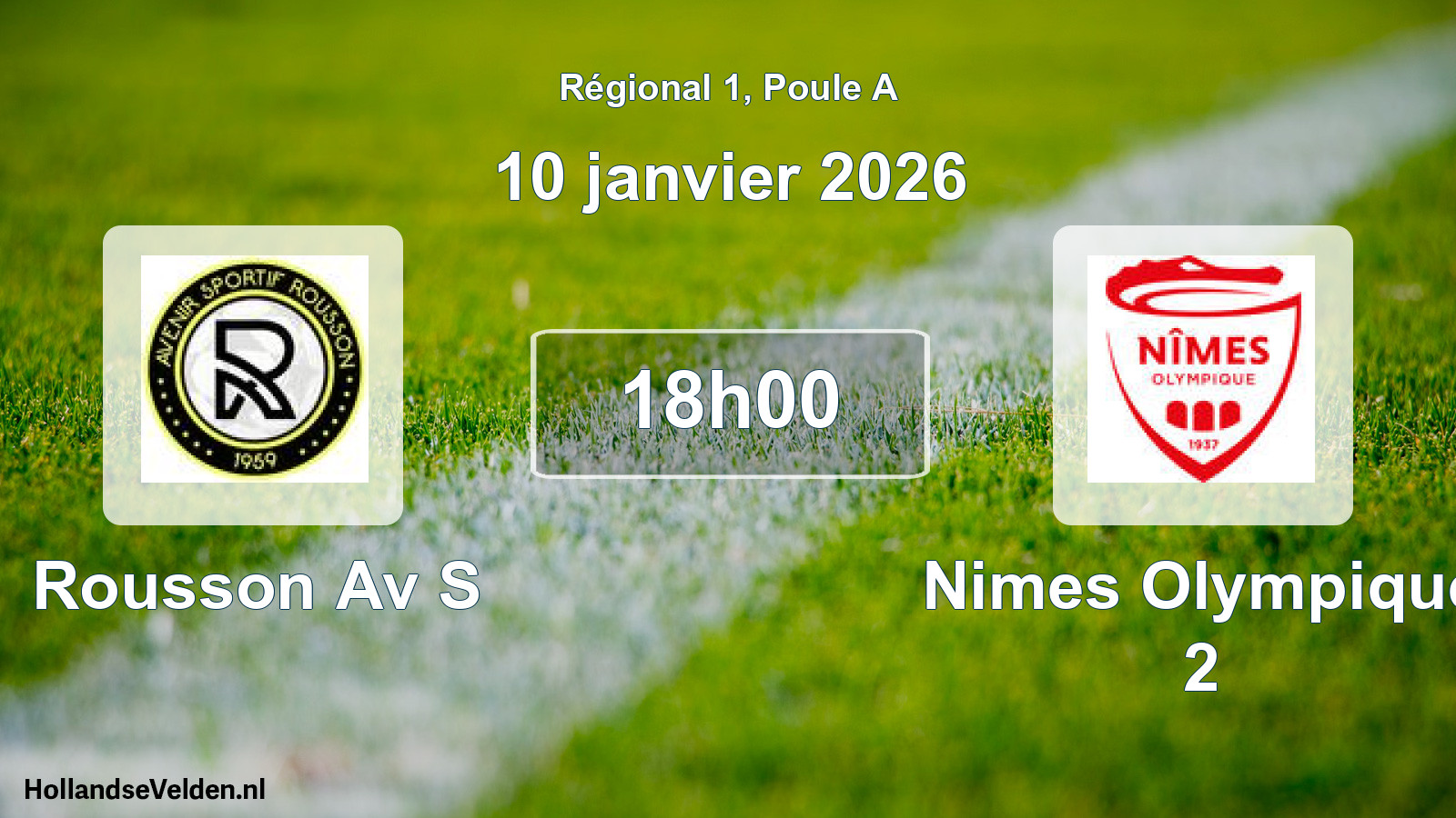 Geplande wedstrijd: Rousson Av S - Nimes Olympique 2 (10 janvier 2026)